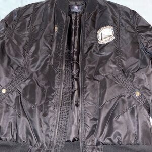 Warriors Black Bomber Jacket